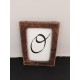 Petit cadre vintage bord cuir patiné