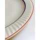 Assiette vintage liserai bleu & rouge