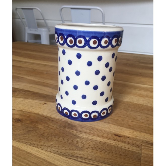 Pot en céramique motifs pois bleus