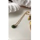 collier perle verre oeil vert porte bonheur