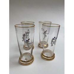 lot de 4 verres à limonade motifs rétro