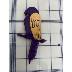 Broche perroquet jaune vintage