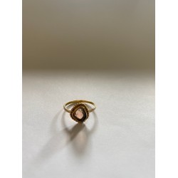 Bague doré à l'or fin pierre fine tourmaline