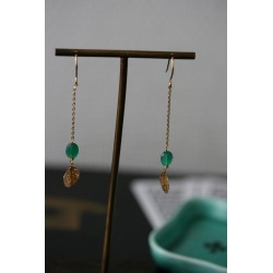 Boucles d'oreilles GIN vert émeraude