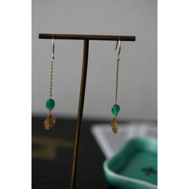 Boucles d'oreilles GIN vert émeraude