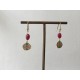 Boucle d'oreilles courtes GIN fuschia