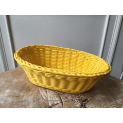 small yellow plastic vintage basket