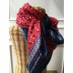 foulard en soie noir&bleu impression graphique