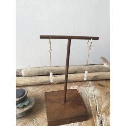 Boucles d'oreilles KUBI blanc nacré