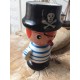 Coquetier vintage pirate en bois