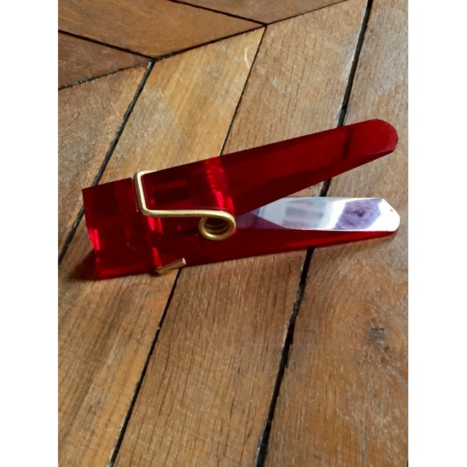 Vintage big red plexiglass clothespin