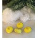 Lot de 4 boutons canaris en verre vintage