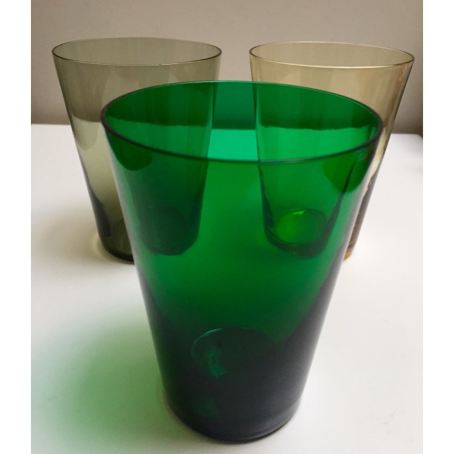 Lot de 3 verres fumés